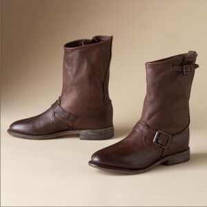 Vintage shoe company brown leather Harness boots